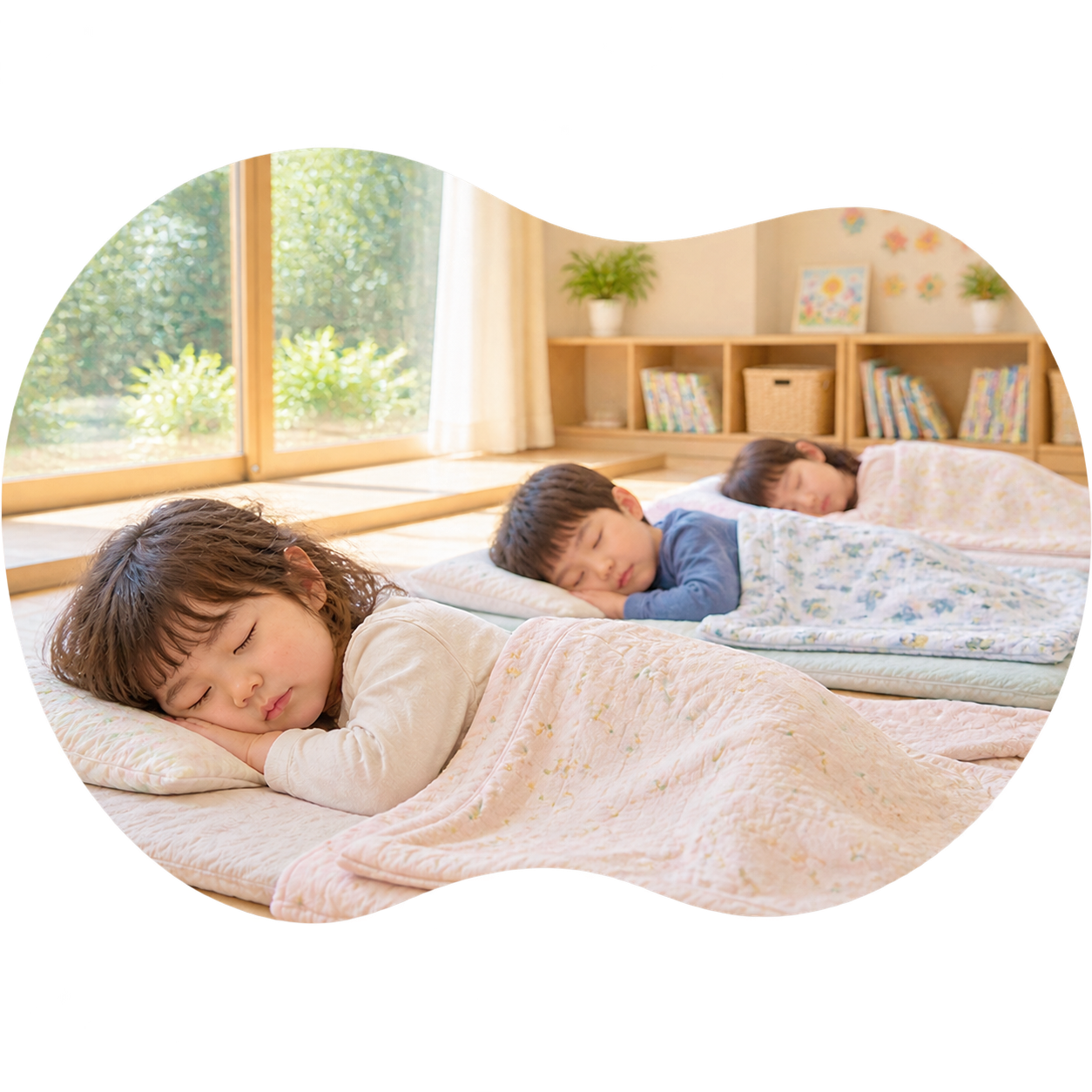 お昼寝をする子どもたち